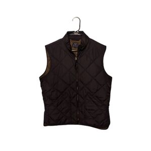 J. Crew Black Quilted Vest Size Medium Full Zip Preppy Outdoor Gorpcore